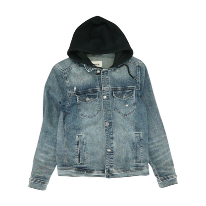 Blue Solid Denim Jacket