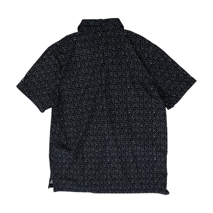 Navy Abstract Short Sleeve Button Down