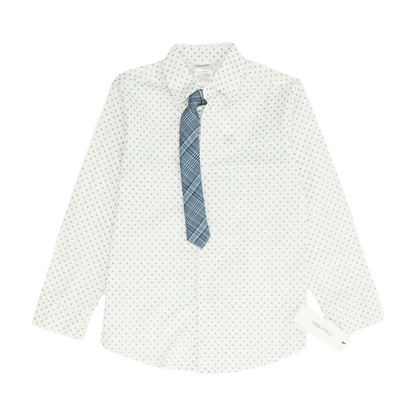 White Check Long Sleeve Button Down