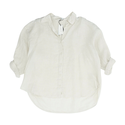 Beige Striped Button Down