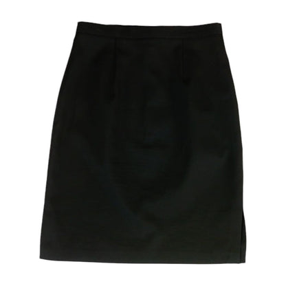 Vintage Black Solid Midi Skirt