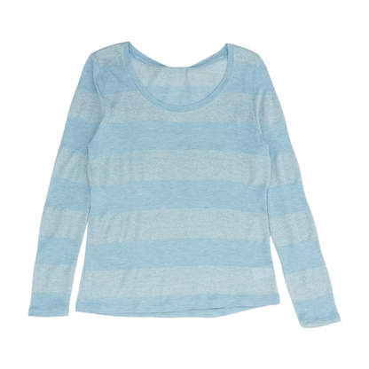 Blue Petite Striped Blouse