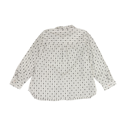 White Plus Print Button Down