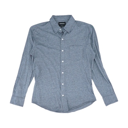 Navy Striped Long Sleeve Button Down