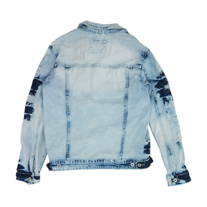 Blue Solid Denim Jacket