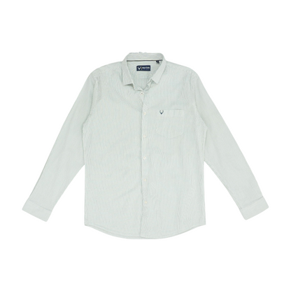 Green Striped Long Sleeve Button Down
