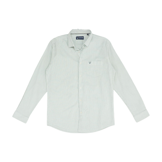 Green Striped Long Sleeve Button Down