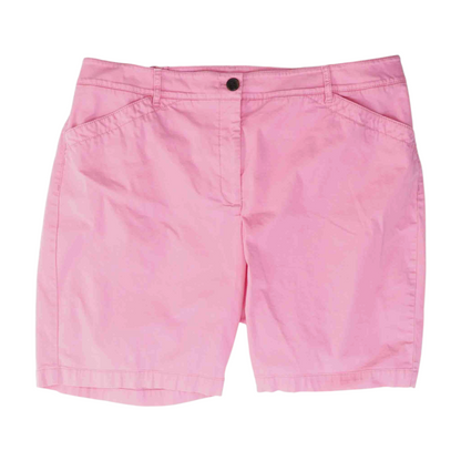 Pink Plus Size Solid Casual Shorts