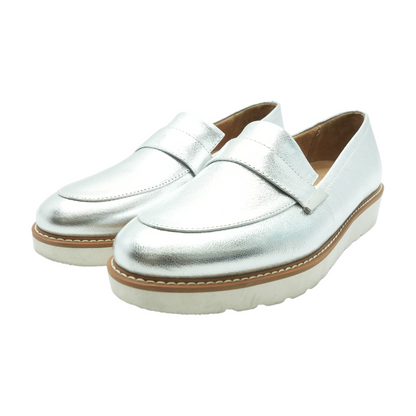 Silver Slip-On Flats