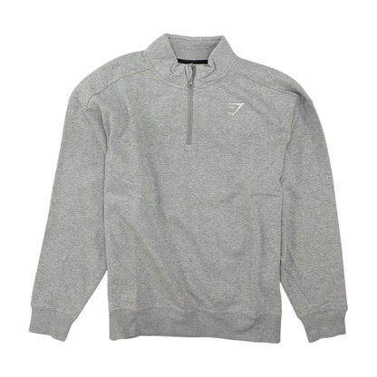 Gray Solid 1/4 Zip Pullover