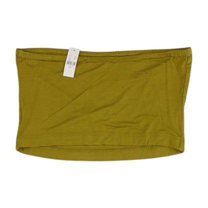 Green Solid Cropped Knit Top
