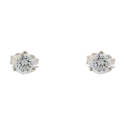 1/2 Ct 10K White Gold Round Diamond Stud Earrings