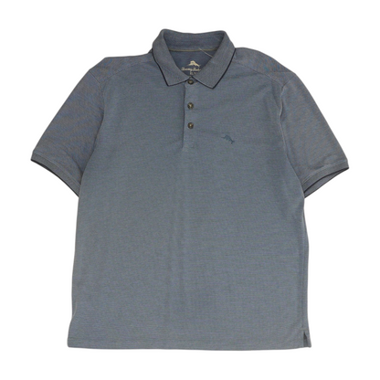 Blue Geometric Short Sleeve Polo