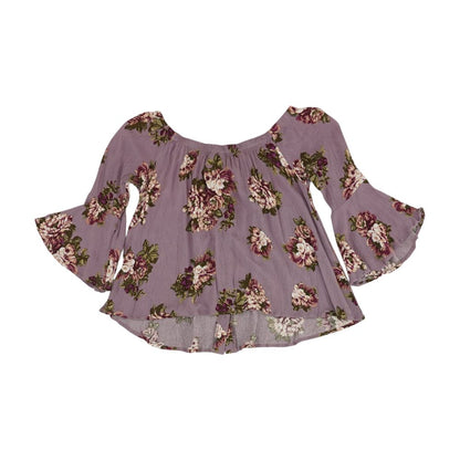 Mauve Floral Long Sleeve Blouse