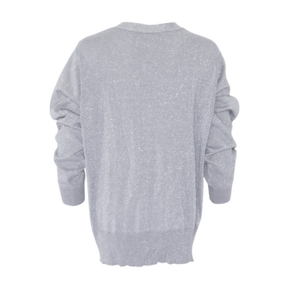Silver Plus Size Cardigan Sweater