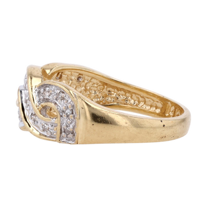 14K Two-Tone Gold Diamond Band Ring