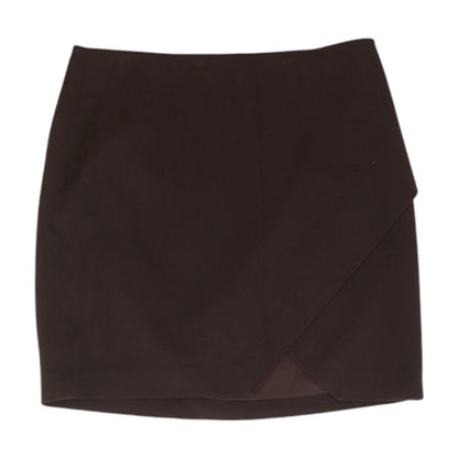 Burgundy Solid Midi Skirt