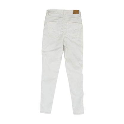 White Solid High Rise Jeans