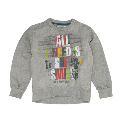 Gray Print Sweatshirt Pullover