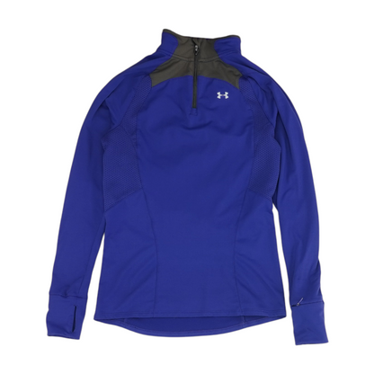 Blue Solid 1/4 Zip Pullover