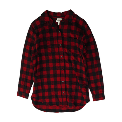 Red Check Button Down
