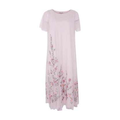 Pink Floral Midi Dress
