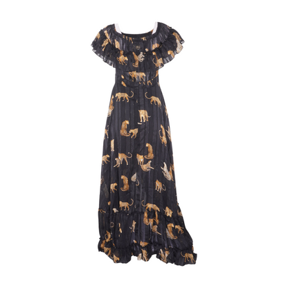 Black Print Midi Dress