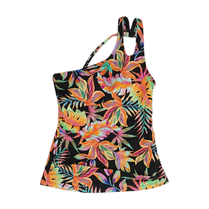 Black Tropical Swim Top