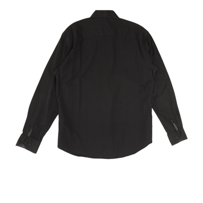 Black Solid Long Sleeve Button Down