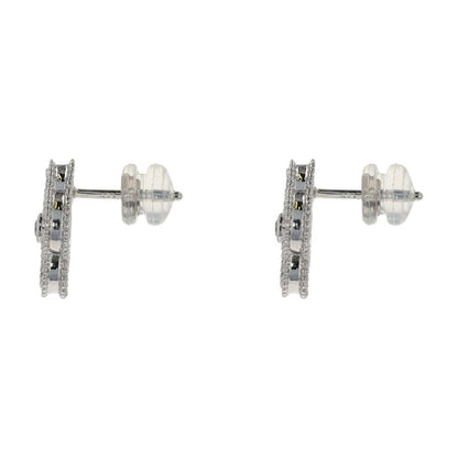 1 1/3 Ct 14K White Gold Lab Grown Diamond Accented Clover Stud Earrings