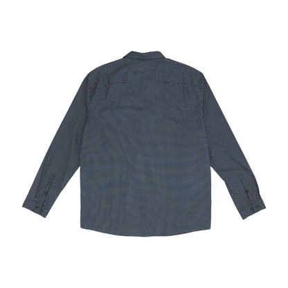 Navy Geometric Long Sleeve Button Down
