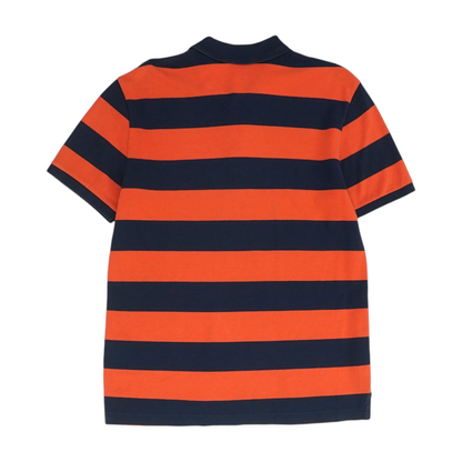 Navy Striped Short Sleeve Polo