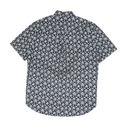 Navy Floral Short Sleeve Button Down