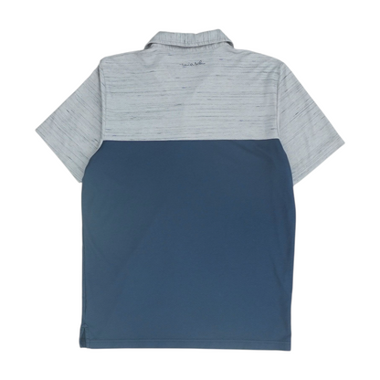 Navy Color Block Short Sleeve Polo