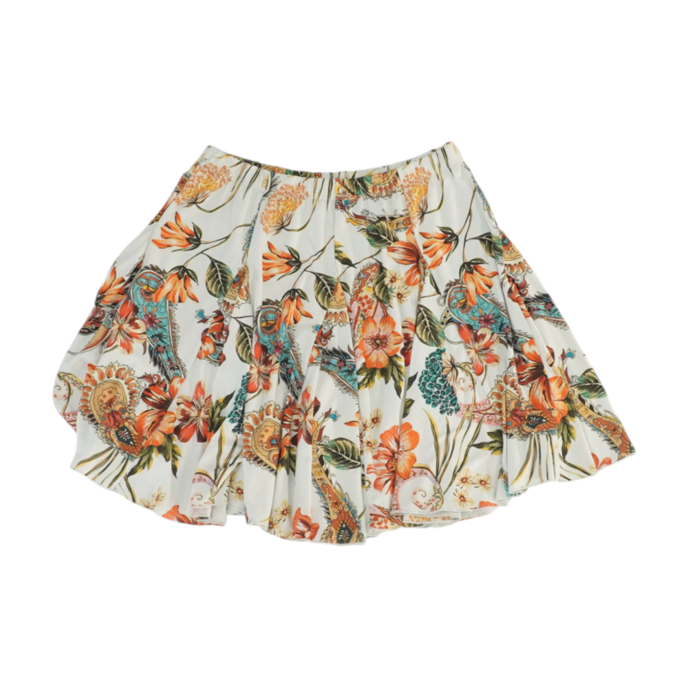 White Plus Size Floral Skirt Set