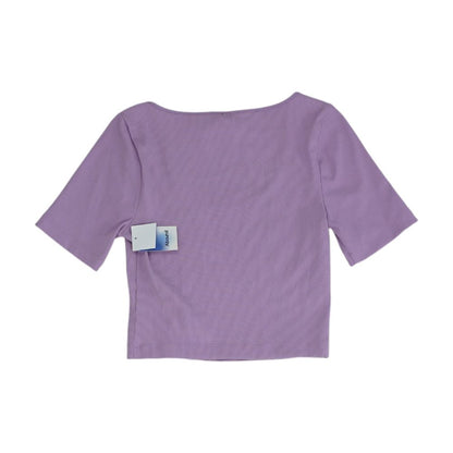 Purple Cropped Knit Top