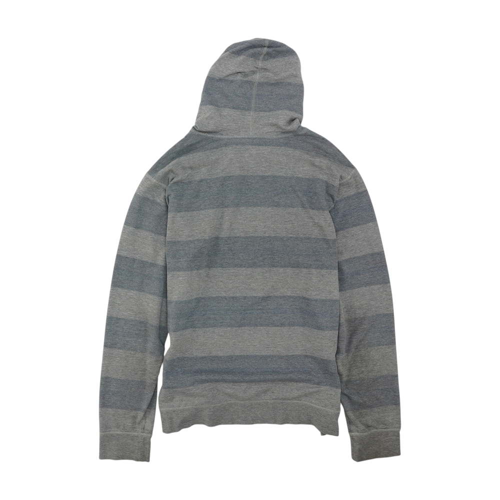 Gray Tall Striped Hoodie Pullover