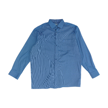 Navy Abstract Long Sleeve Button Down