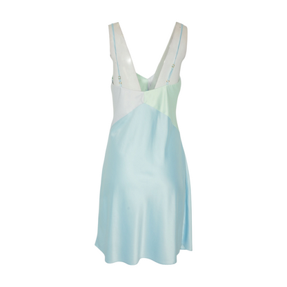 Blue Color Block Midi Dress
