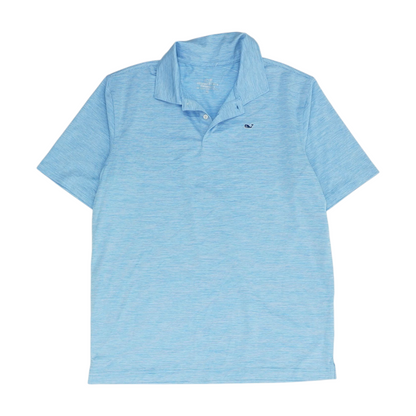 Blue Striped Short Sleeve Polo