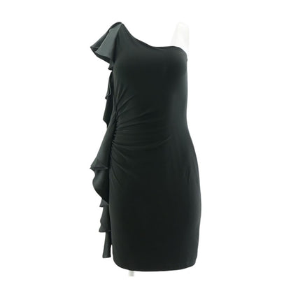 Black Solid Midi Dress