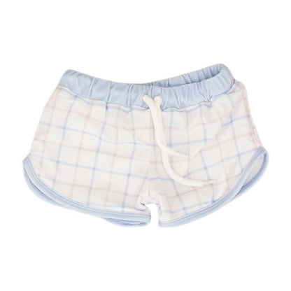 White Check Active Shorts