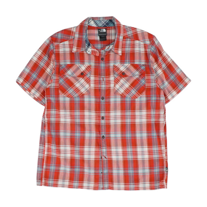 Red Plaid Short Sleeve Button Down