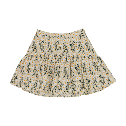 Beige Floral Mini Skirt