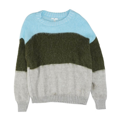 Multi Color Block Crewneck Sweater