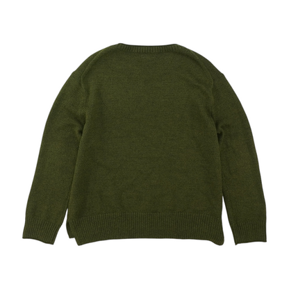 Green Solid Pullover Sweater