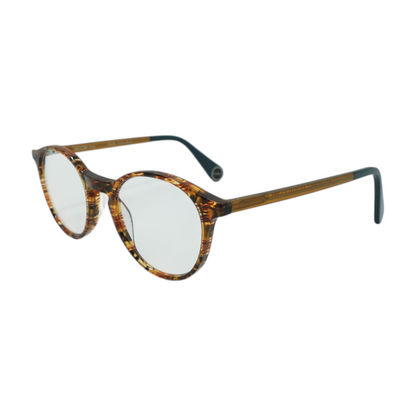 Brown No Gender 1 Round Prescription Eyewear