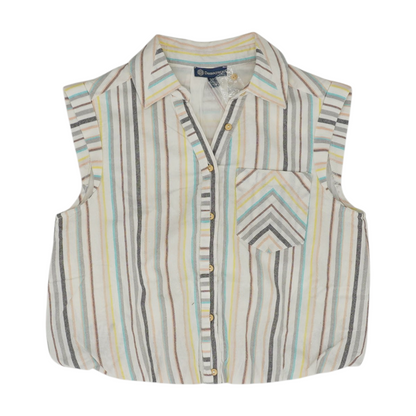 White Petite Striped Blouse