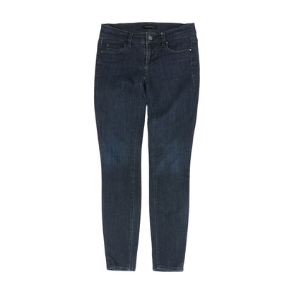 Blue Solid Skinny Leg Jeans