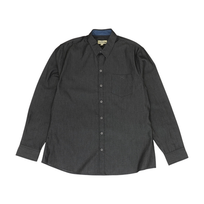 Charcoal Solid Long Sleeve Button Down